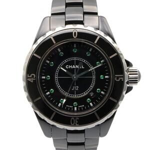 CHANEL J12 10th Anniversary Ceramic Emerald Watch, Women's, Black, H2679